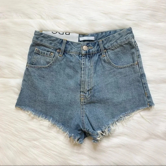 Urban Outfitters BDG Jean Shorts Jorts Distressed High Waist Cut off Denim Small - Picture 5 of 16